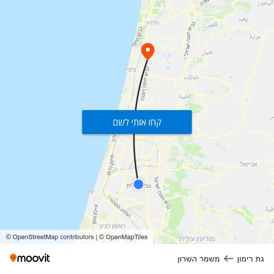 מפת גת רימון למשמר השרון