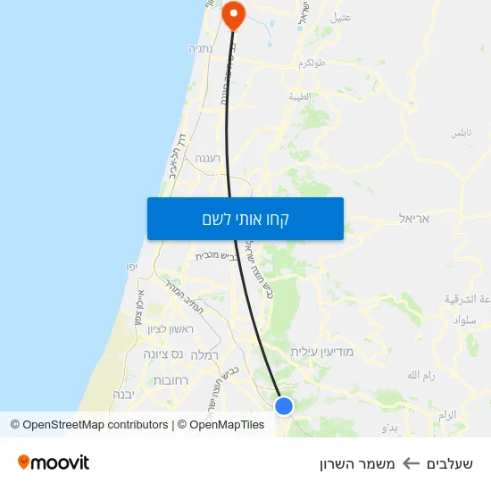 מפת שעלבים למשמר השרון