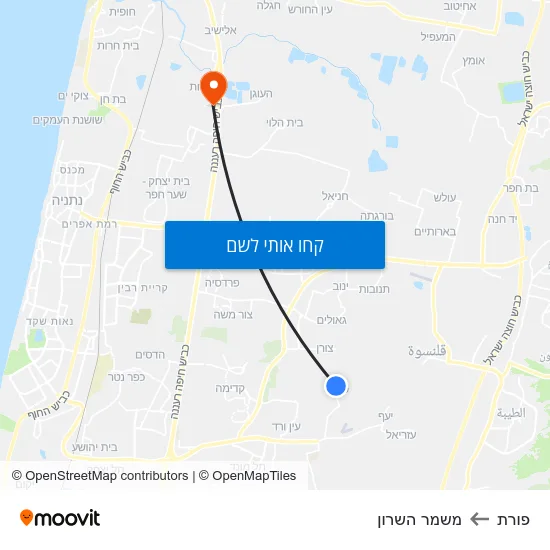 מפת פורת למשמר השרון