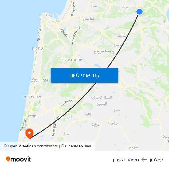 מפת עיילבון למשמר השרון