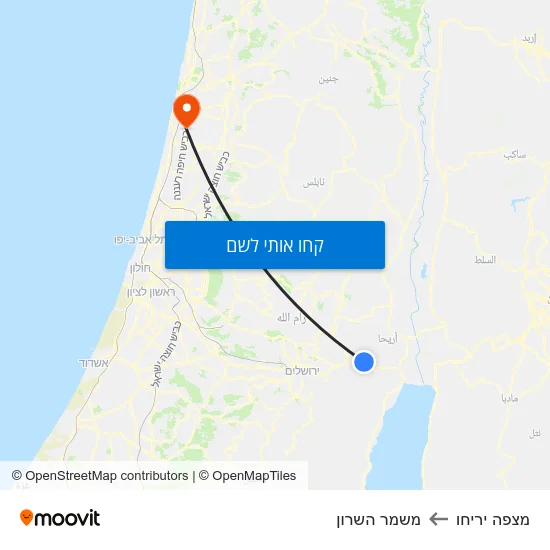 מפת מצפה יריחו למשמר השרון