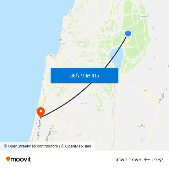 מפת קצרין למשמר השרון