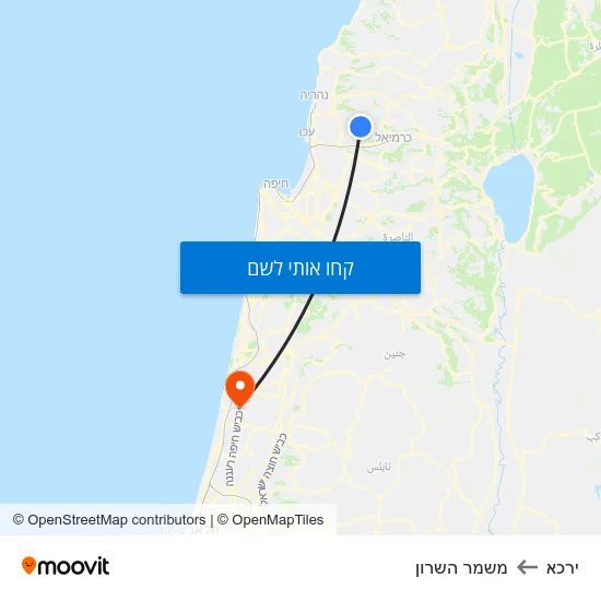 מפת ירכא למשמר השרון