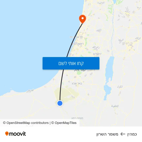 מפת כמהין למשמר השרון