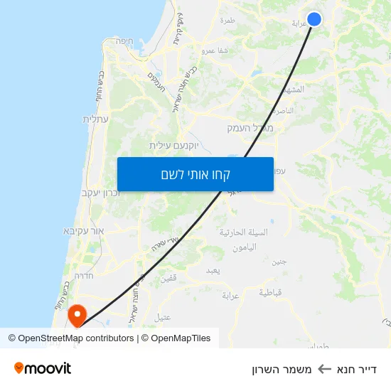 מפת דייר חנא למשמר השרון