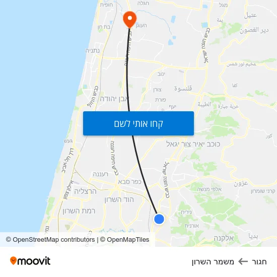 מפת חגור למשמר השרון