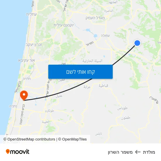 מפת מולדת למשמר השרון