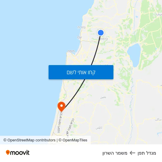מפת מגדל תפן למשמר השרון