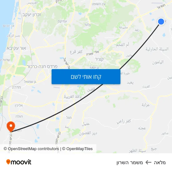 מפת מלאה למשמר השרון