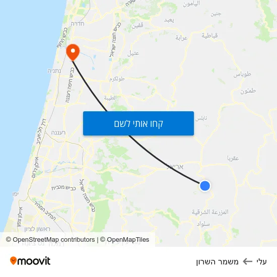 מפת עלי למשמר השרון