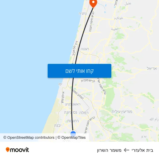 מפת בית אלעזרי למשמר השרון