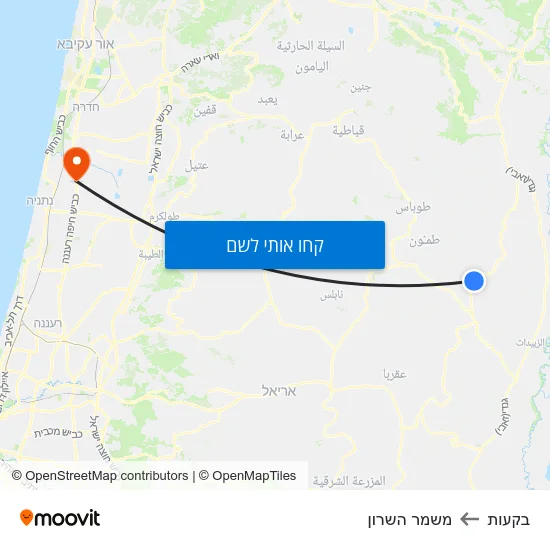 מפת בקעות למשמר השרון