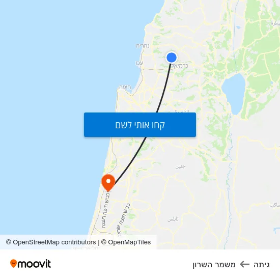 מפת גיתה למשמר השרון