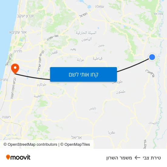 מפת טירת צבי למשמר השרון