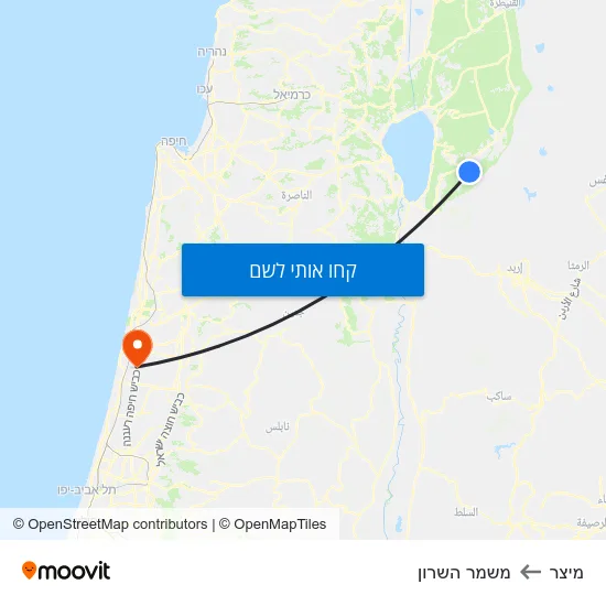 מפת מיצר למשמר השרון