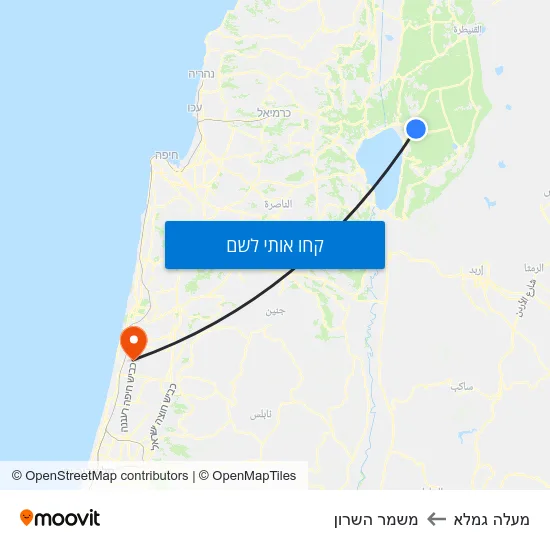 מפת מעלה גמלא למשמר השרון
