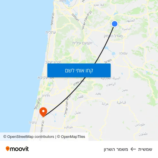 מפת שמשית למשמר השרון