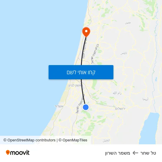 מפת טל שחר למשמר השרון
