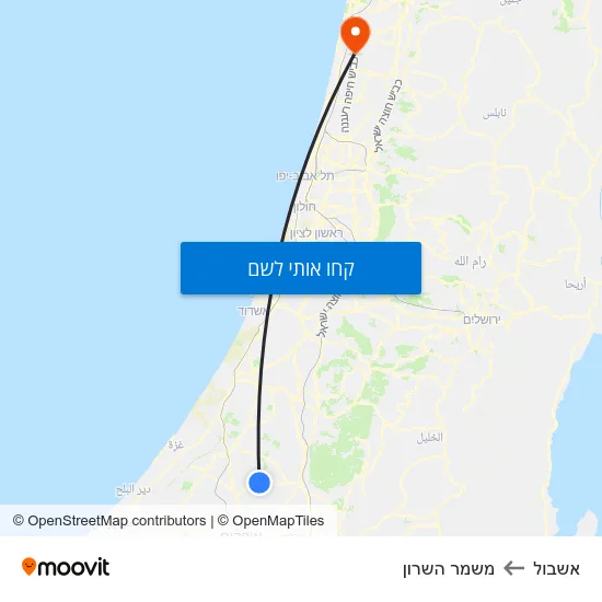 מפת אשבול למשמר השרון