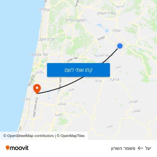 מפת יעל למשמר השרון