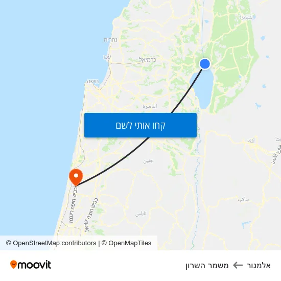מפת אלמגור למשמר השרון