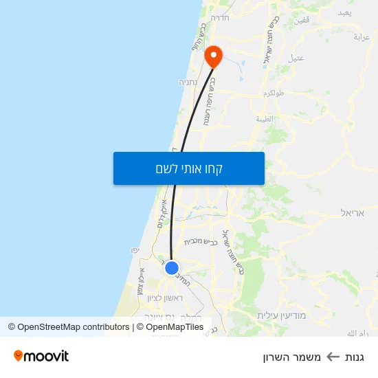 מפת גנות למשמר השרון