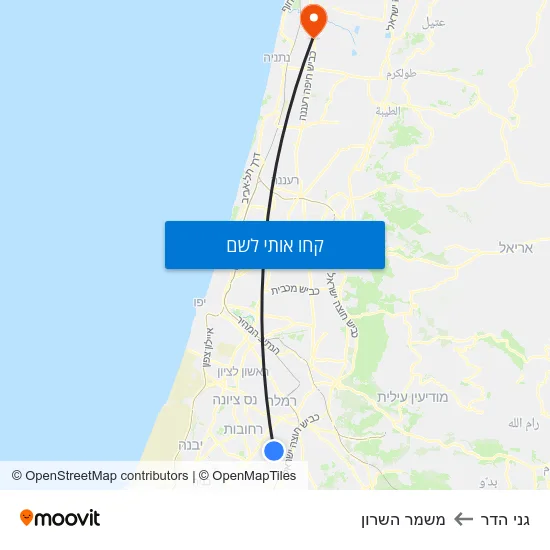 מפת גני הדר למשמר השרון