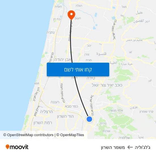 מפת ג'לג'וליה למשמר השרון