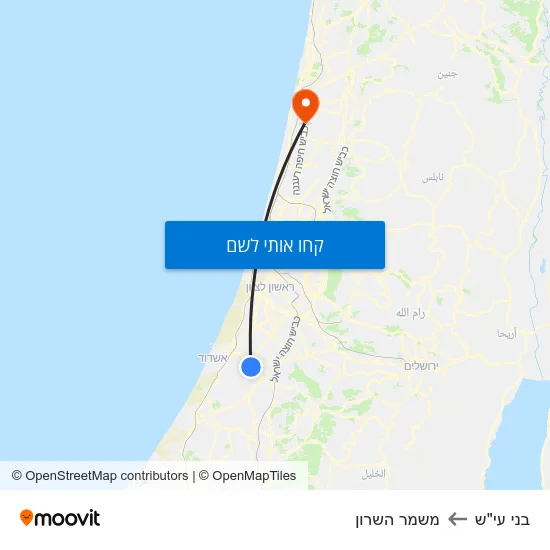 מפת בני עי"ש למשמר השרון