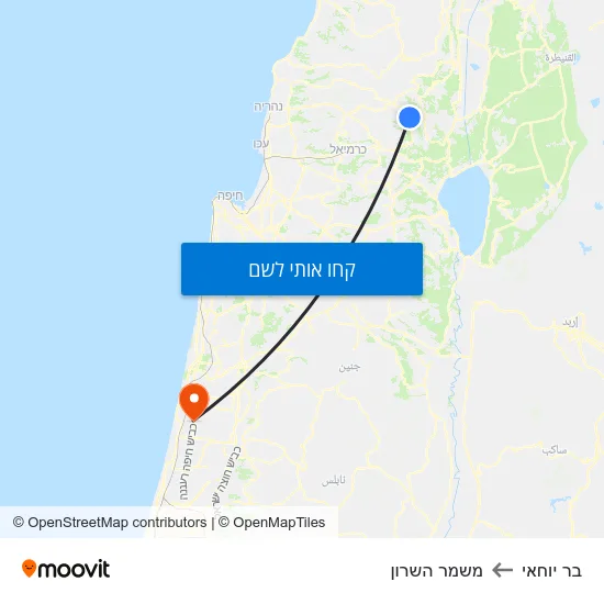 מפת בר יוחאי למשמר השרון