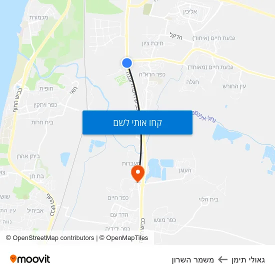 מפת גאולי תימן למשמר השרון