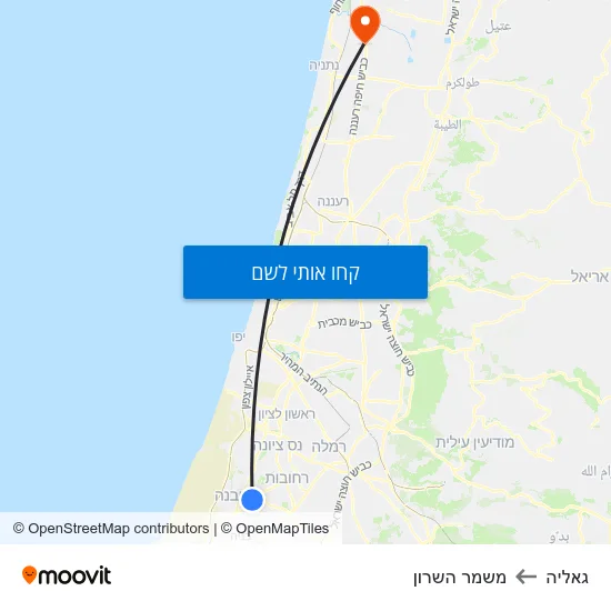 מפת גאליה למשמר השרון