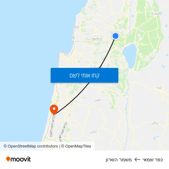 מפת כפר שמאי למשמר השרון