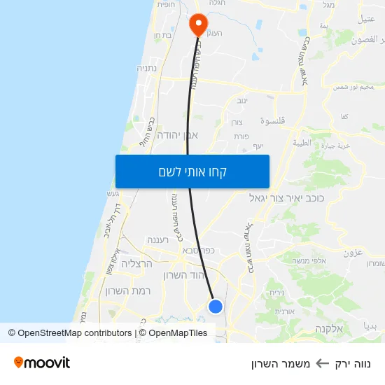 מפת נווה ירק למשמר השרון