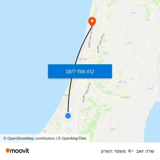 מפת שדה יואב למשמר השרון