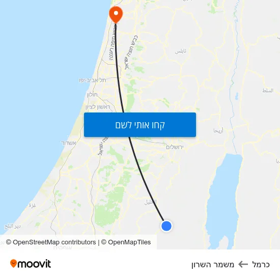 מפת כרמל למשמר השרון