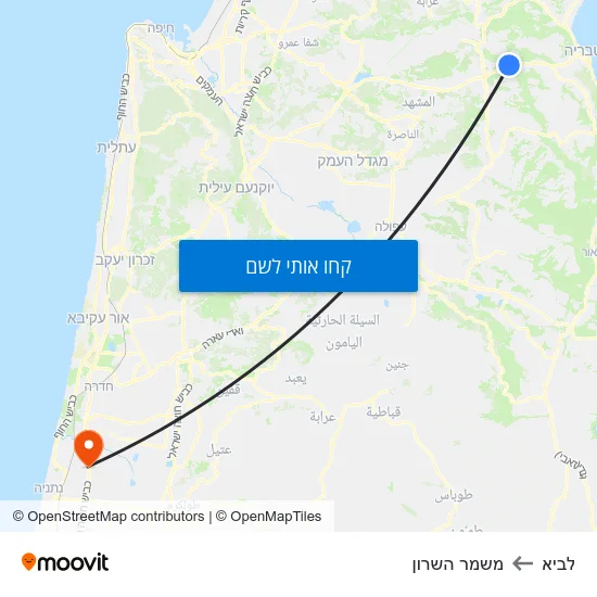 מפת לביא למשמר השרון