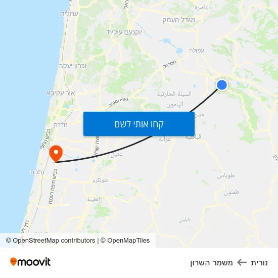 מפת נורית למשמר השרון