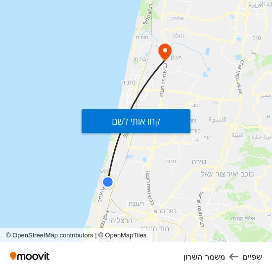 מפת שפיים למשמר השרון