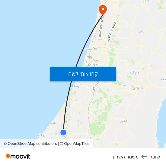 מפת שובה למשמר השרון
