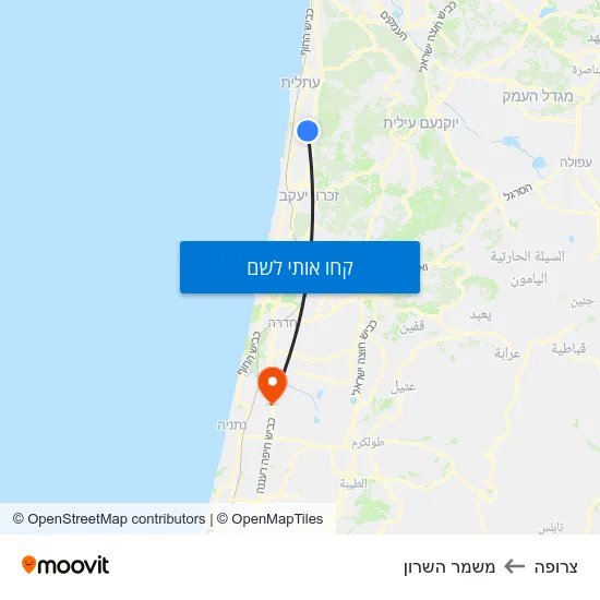 מפת צרופה למשמר השרון