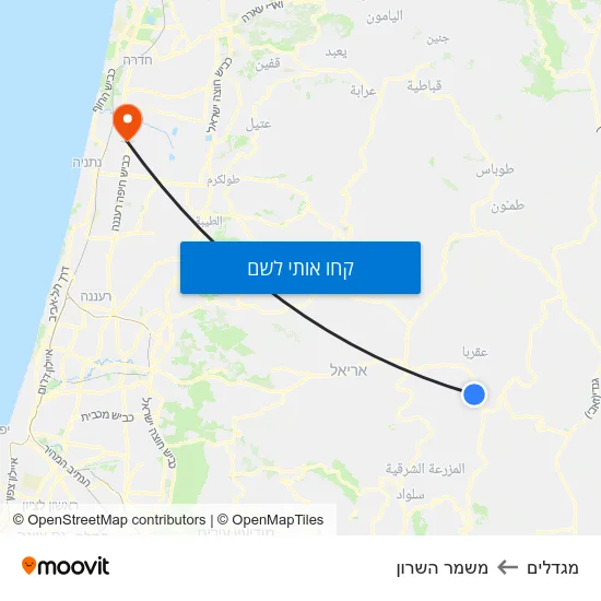 מפת מגדלים למשמר השרון