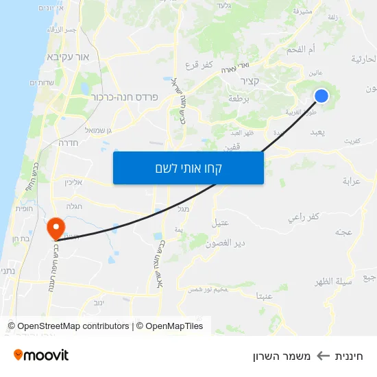 מפת חיננית למשמר השרון