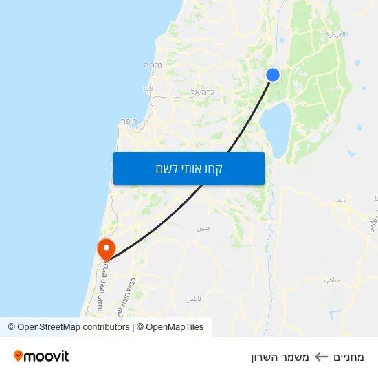 מפת מחניים למשמר השרון