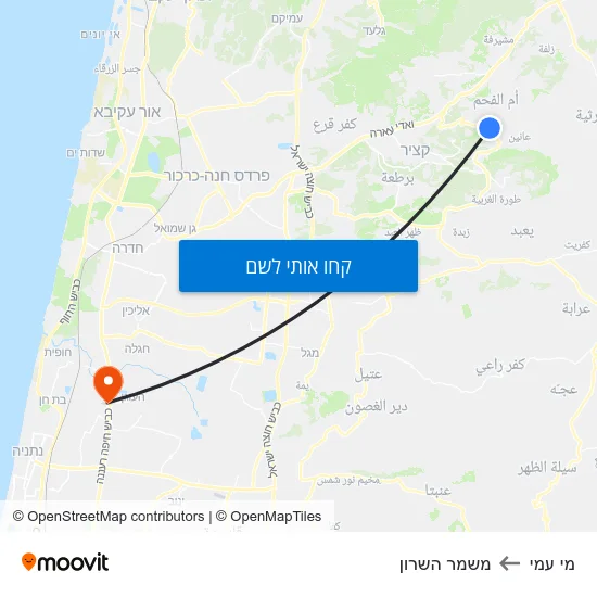 מפת מי עמי למשמר השרון