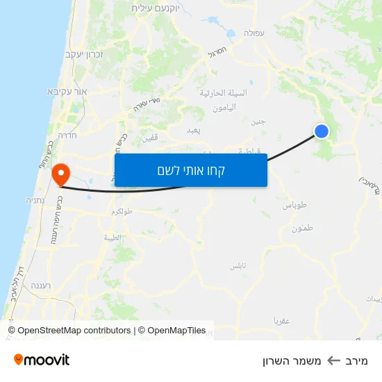 מפת מירב למשמר השרון