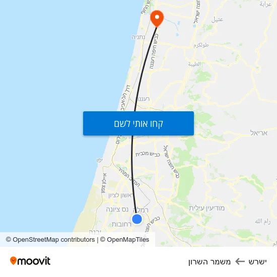 מפת ישרש למשמר השרון