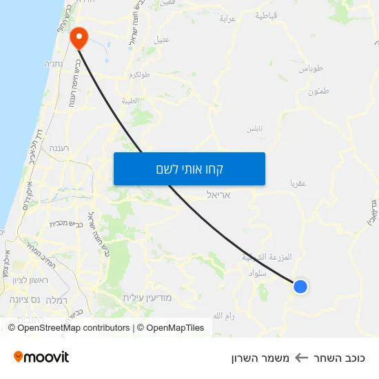 מפת כוכב השחר למשמר השרון