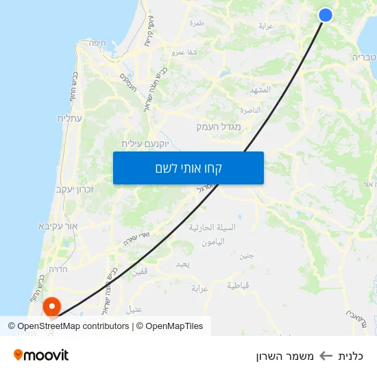 מפת כלנית למשמר השרון
