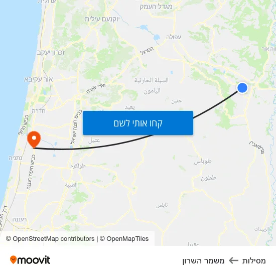 מפת מסילות למשמר השרון